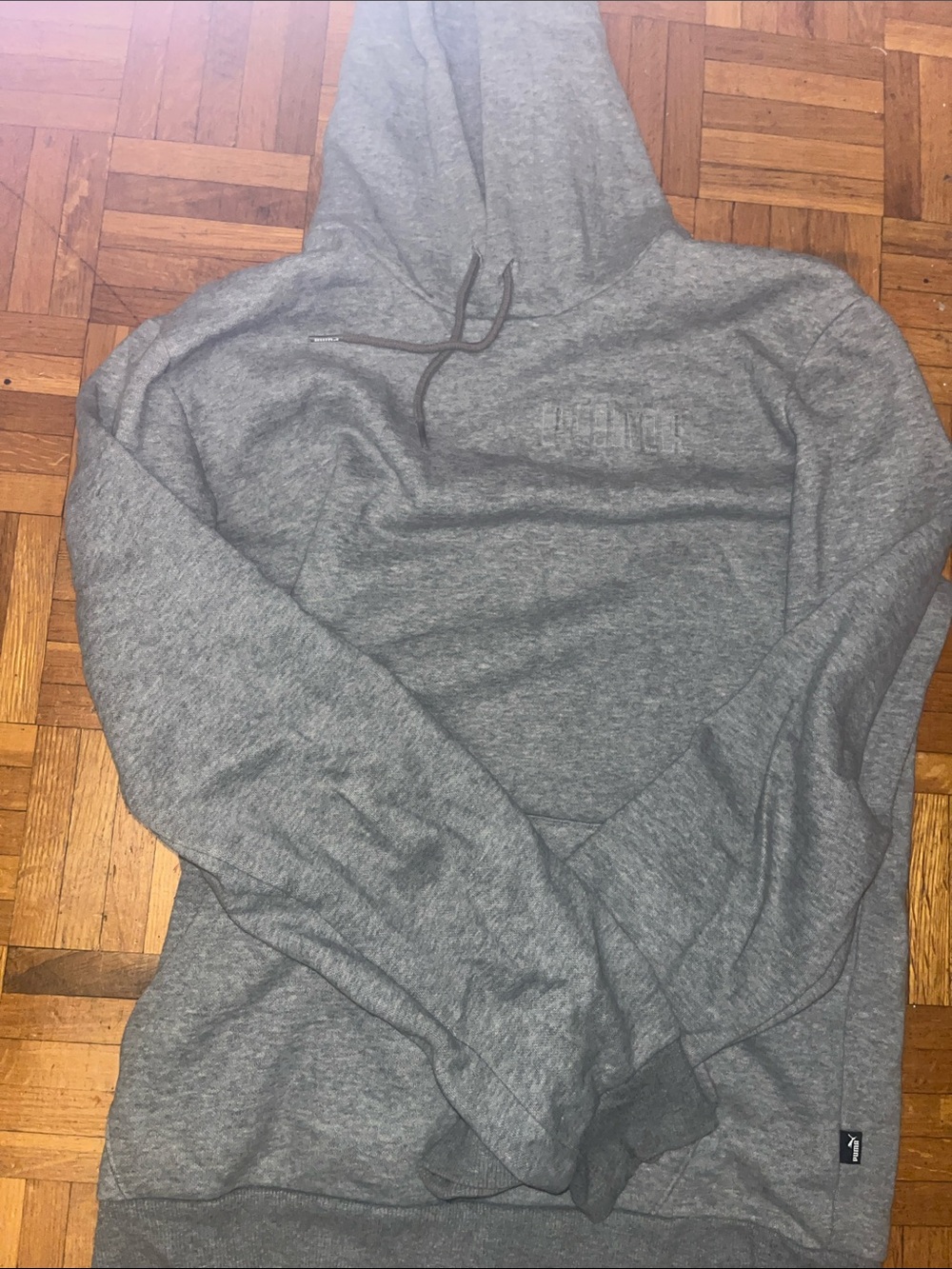 Puma Men's Heather Gray Pullover Hoodie size S mens